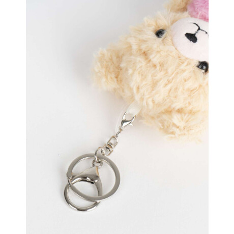 Llavero Y Charm De Peluche De Osito Marron Beige