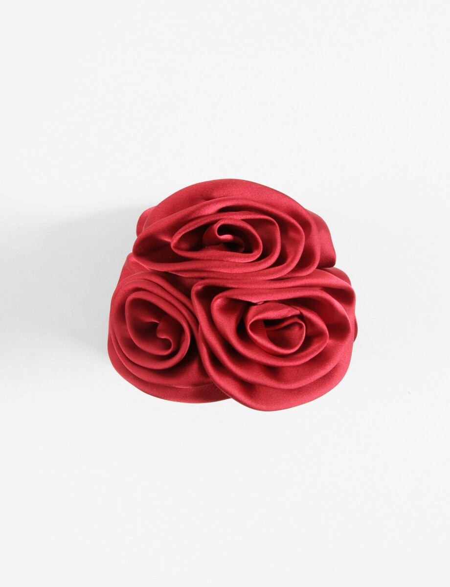Broche triple flor - rojo 