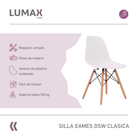 Silla Eames de colores y patas de madera Liso