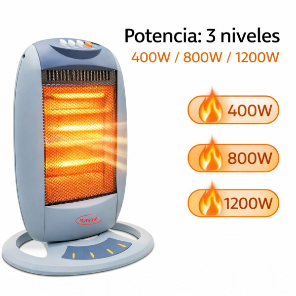 Estufa Halógena Kassel Ks-eh14 1200 W 3 Niveles ESTUFA HALOGENA KASSEL KS-EH14