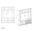 RACK "HOME THEATER CINNE" 1.6 - NOGUEIRA SAN REMO/OFF PERFECT Rack "home Theater Cinne" 1.6 - Nogueira San Remo/off Perfect