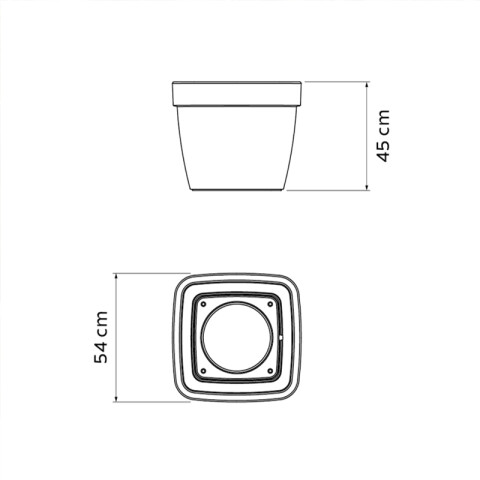 Maceta "ROMANO" 54 x 54 x 45cm grafito oscuro TD0338