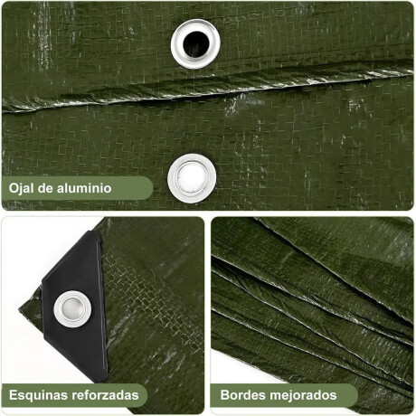 Lona Toldo Impermeable Uv Carpa 4x4mt+4 Cuerda 5mt Verde