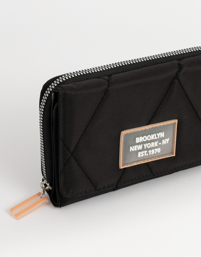 Billetera Romántico Billetera Puffy - Negro