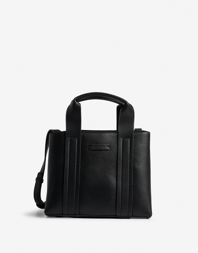 City Basicos Cartera City Con Doble Asa - Negro