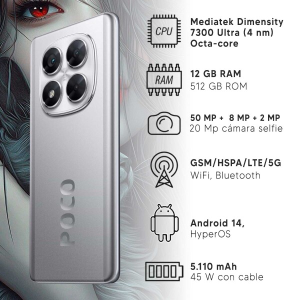 Xiaomi Poco X7 5g 12/512gb PLATEADO
