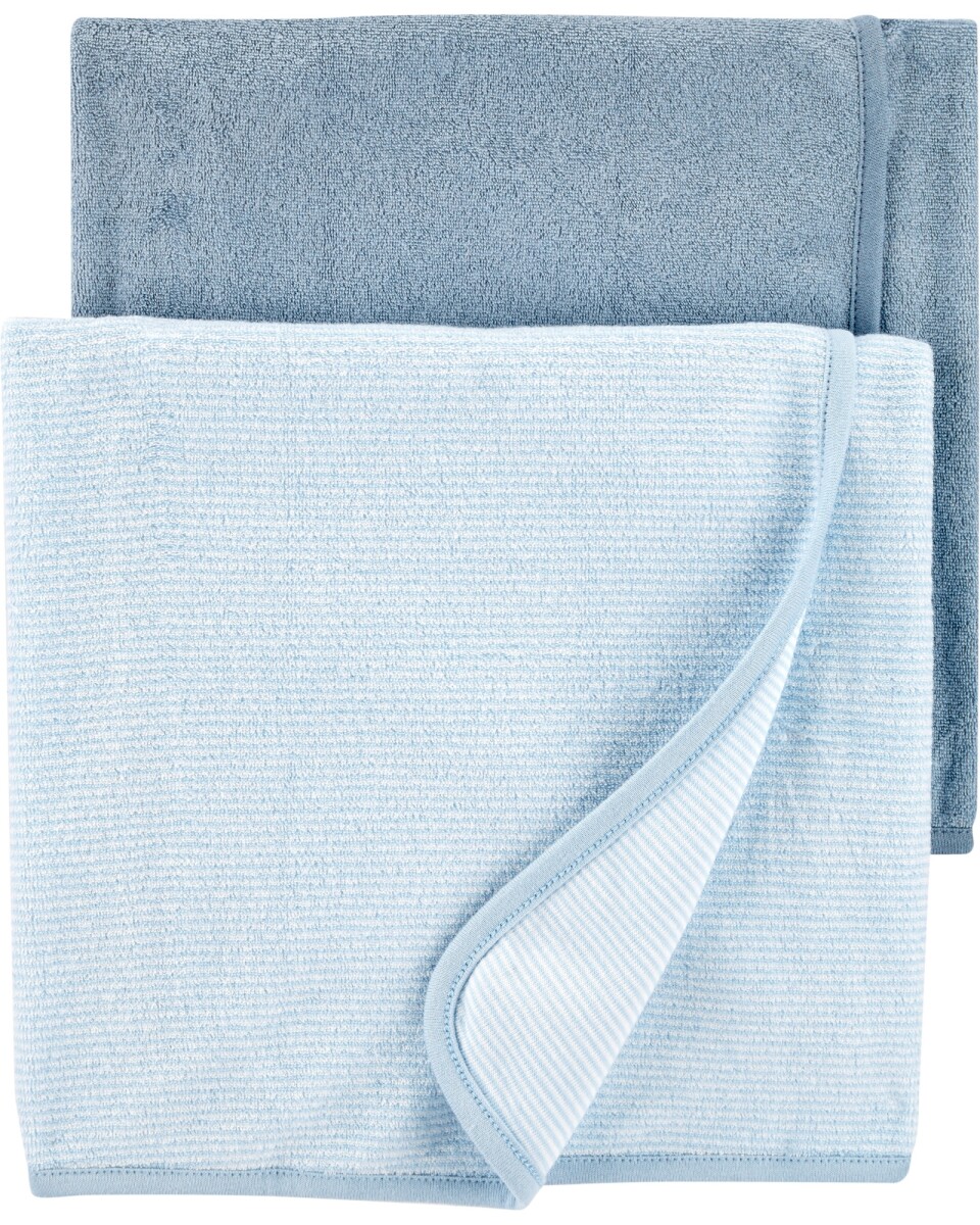 Pack dos toallas de algodón, azules 