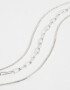 Collares Cortos Collar Corto Multicadena Plateado - Plateado