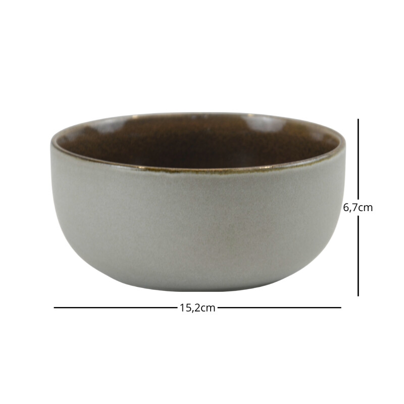 Bowl Bombe 15cm c/borde marrón GRIS/MARRON