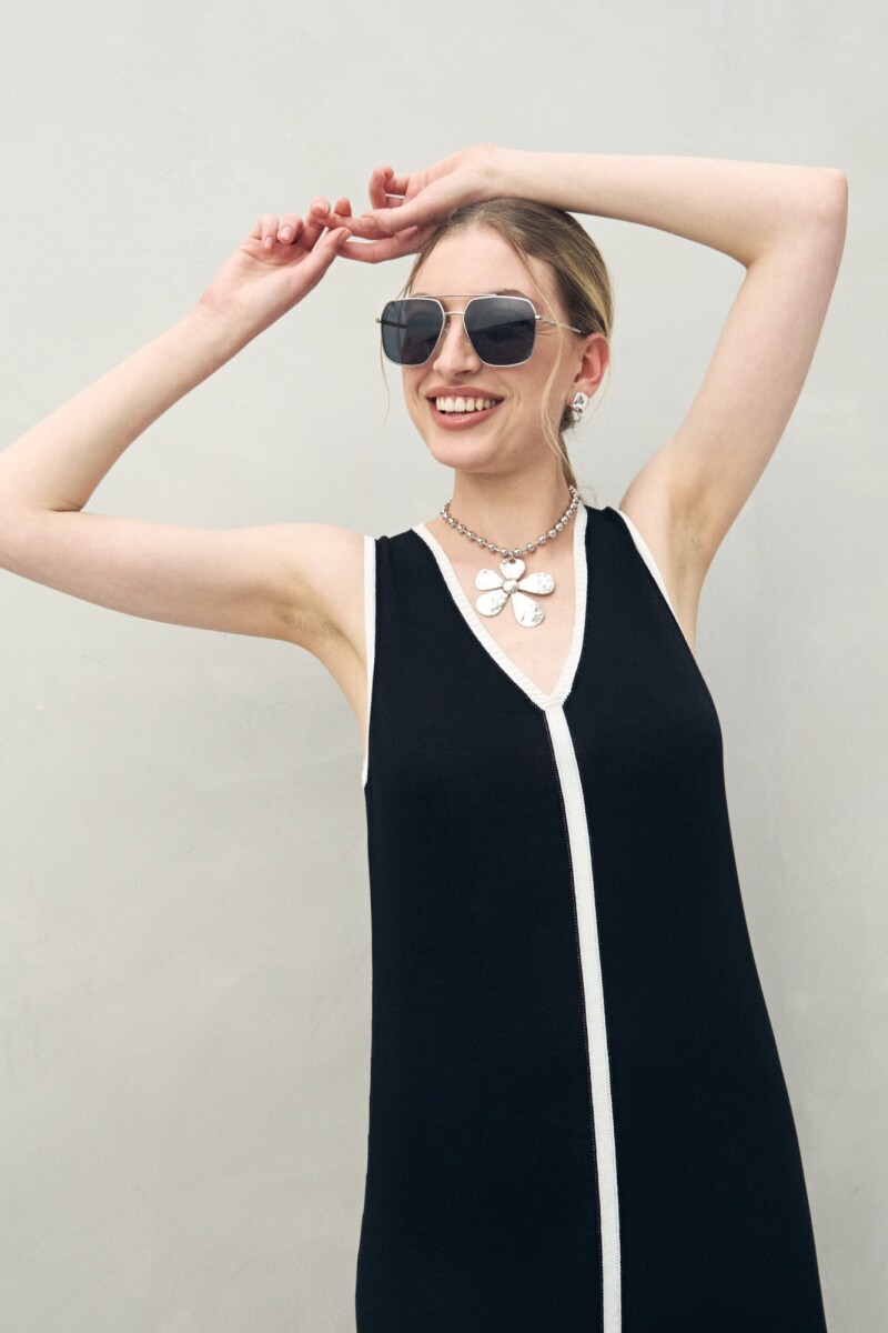 VESTIDO SOLEYA Negro/Crudo