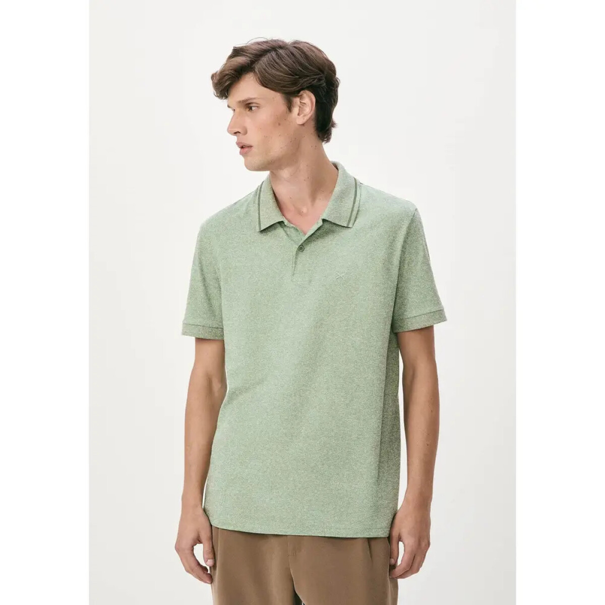CAMISA POLO MM MASC - MARROM MESCLA 