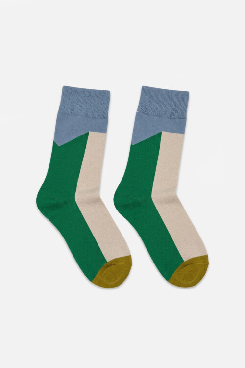 Medias color block verde