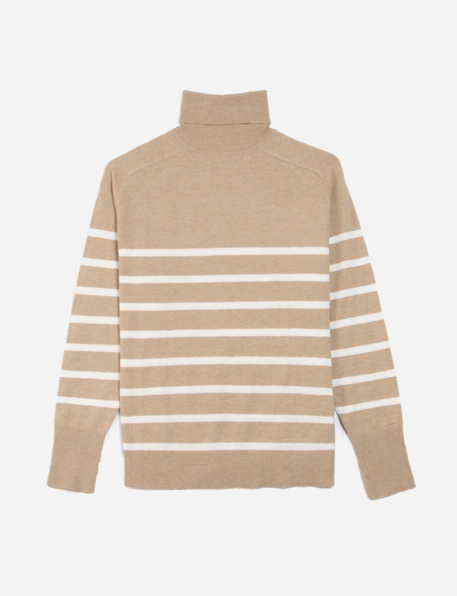 Sweater cuello rompeviento - Beige 