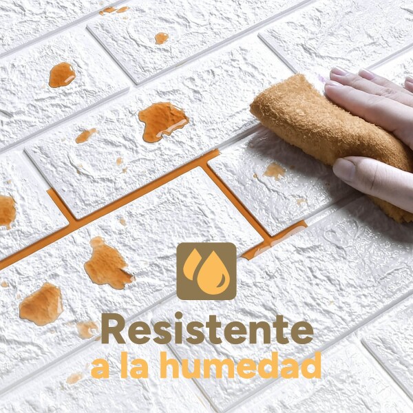 Revestimiento Pared Adhesivo 3d Piedra Ladrillo 20 Mts x 0,70 Mts Variante Color Blanco