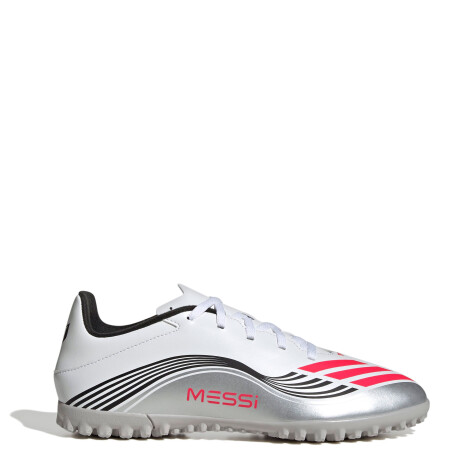 Championes Unisex Adidas Futbol 5 F50 Messi Club TF Blanco - Rojo - Negro - Plateado