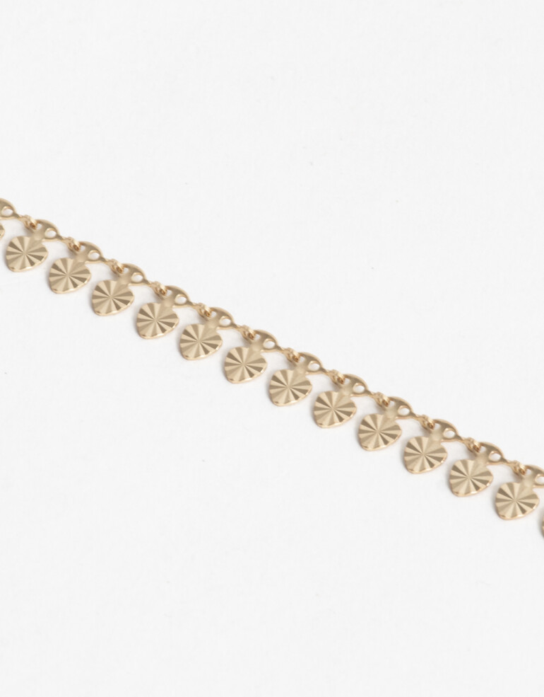 Chokers Metal Choker Corazones - Dorado Plata Cepillada