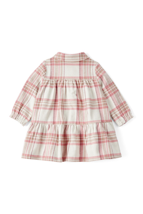 Vestido de franela y vincha, diseño a cuadros Sin color