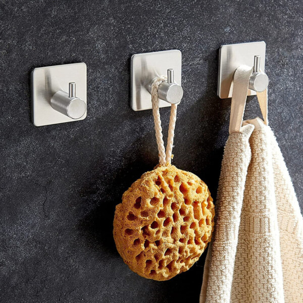 100 Ganchos Perchero Multiuso Metálico Adhesivo Baño Cocina 100 Ganchos Perchero Multiuso Metálico Adhesivo Baño Cocina