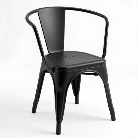 Silla Tolix Fade To Black Metálica Reposabrazo Negro