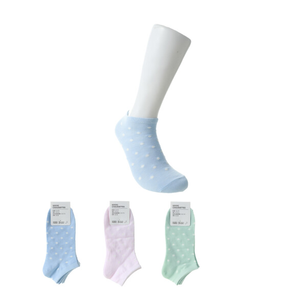 Soquete puntitos 3pcs rosa