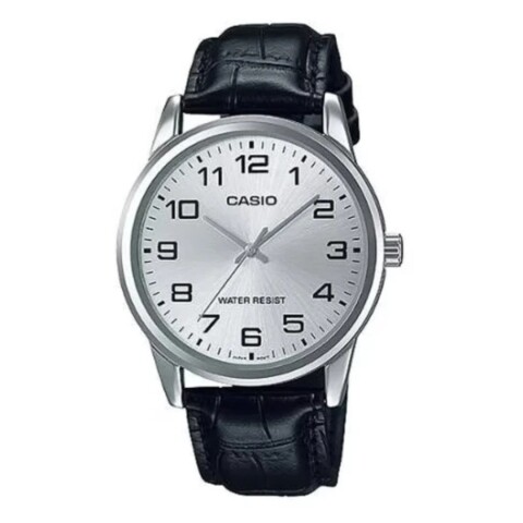 Reloj Casio MTPV001L-7BUDF Para hombre en cuero Plateado