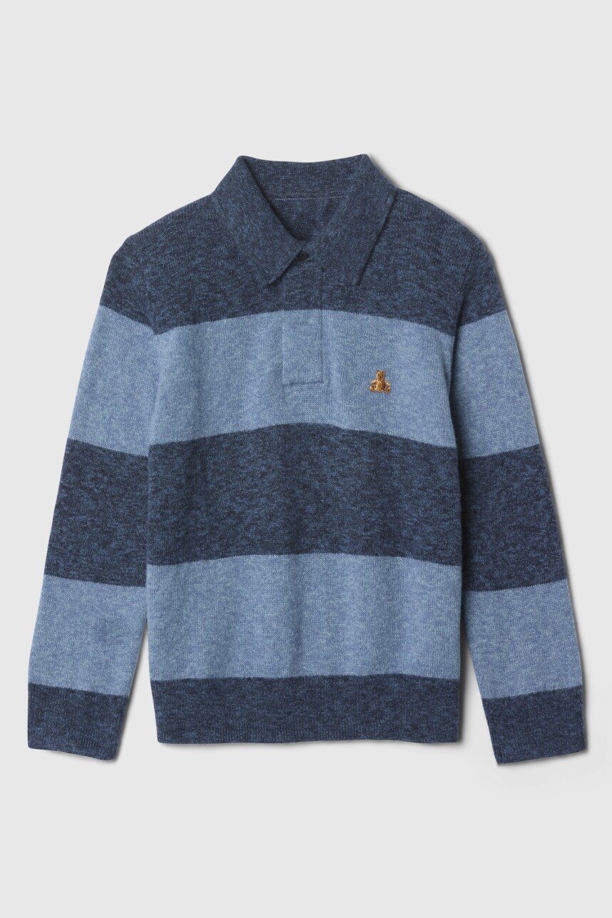 Buzo Polo Toddler Niño Blue Stripe