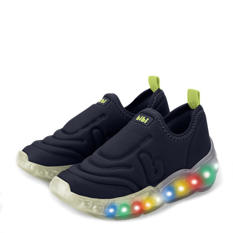 Championes de Niño Bibi Roller Celebration 3.0 Luces Azul Marino - Amarillo Fluo