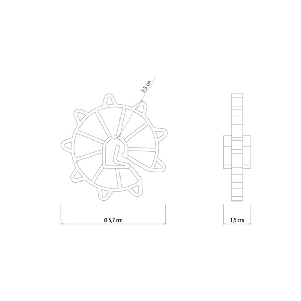 Separadores rueda 25mm p/ varilla hormigón 100un -TRAMONTINA TN1564