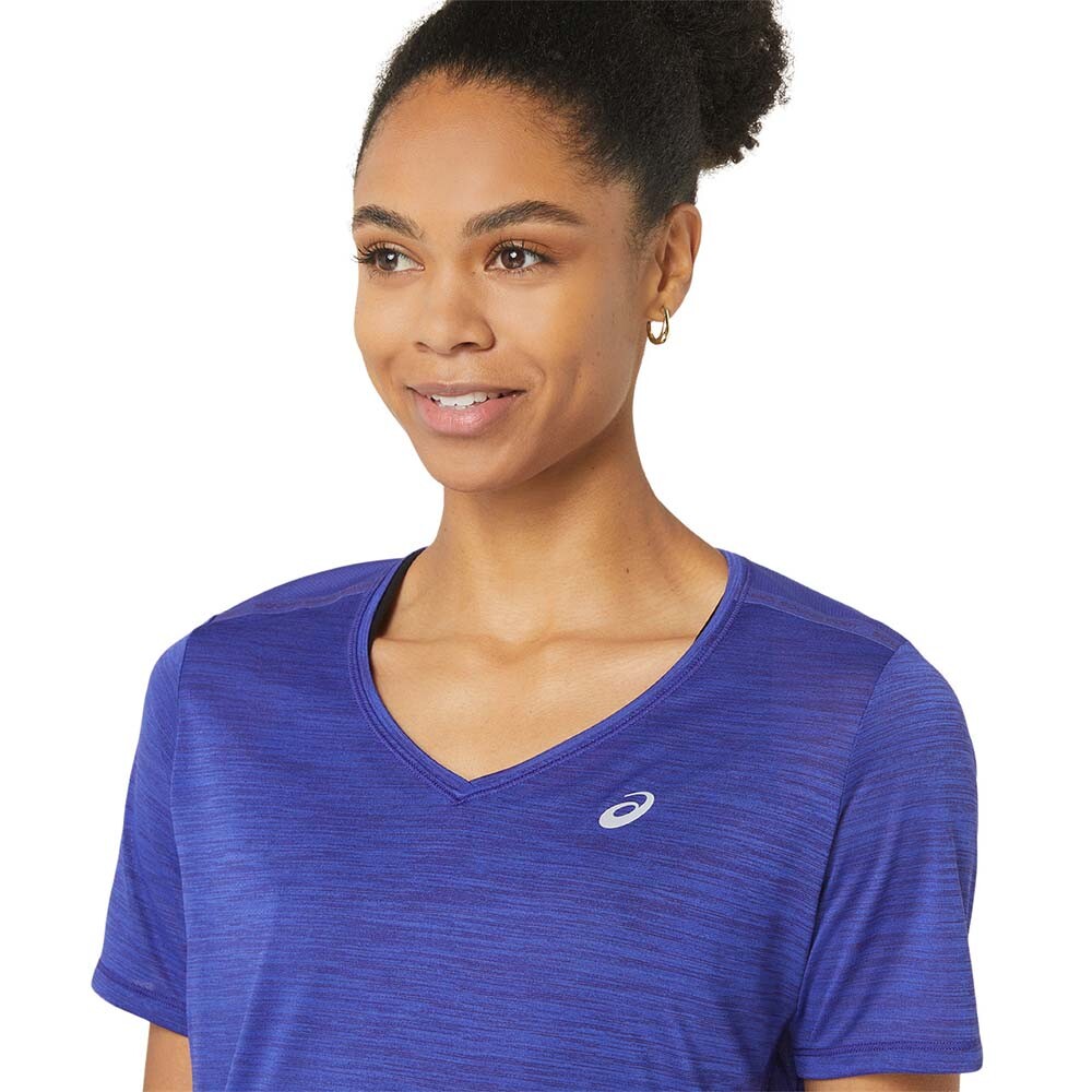 Race V-Neck SS Top - Mujer Eggplant/night Shade