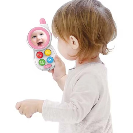 Celular Teléfono Musical Didáctico Sonidos Luz Bebé Huanger Rosa