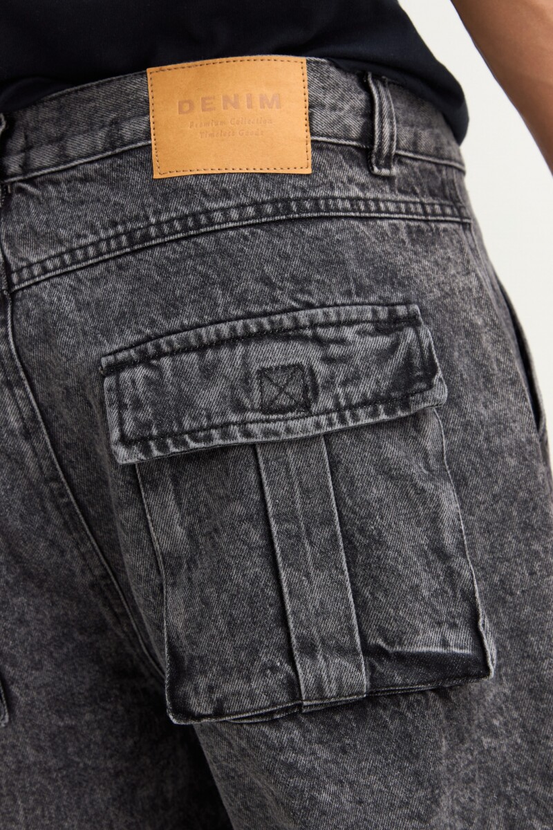 Jean baggy cargo NEGRO