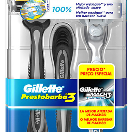 Gillette Pack x3 Prestobarba 3 + Mach 3 Turbo Gillette Pack x3 Prestobarba 3 + Mach 3 Turbo