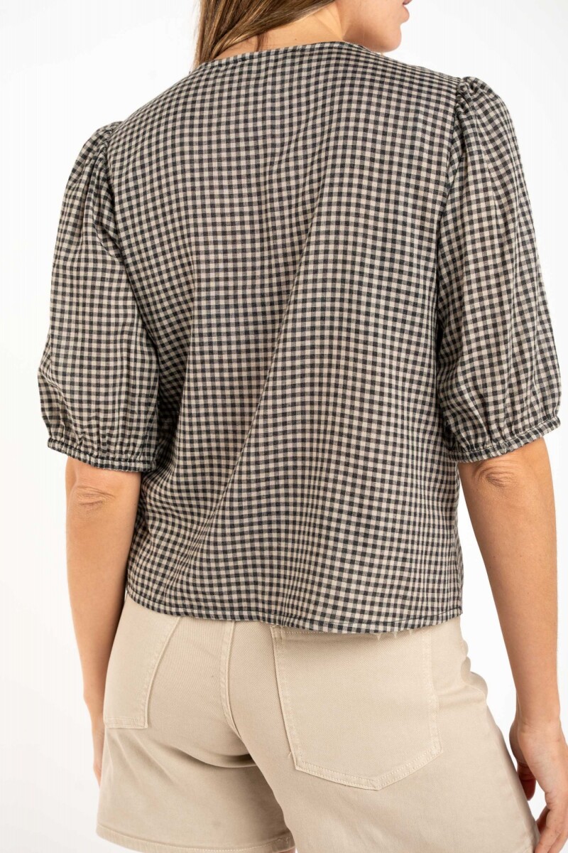 Blusa Gingham Negro