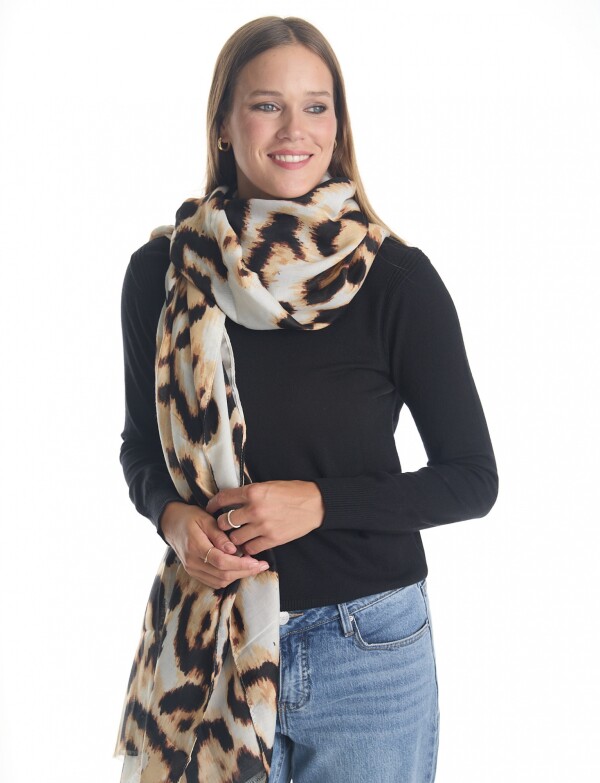 Pashmina Animal Print BEIGE/MULTI