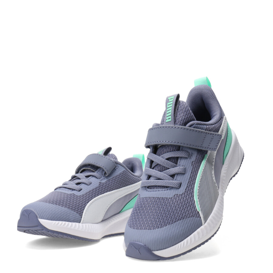 Championes de Niños Puma Flyer 3 Ac+Ps Gris - Verde Menta