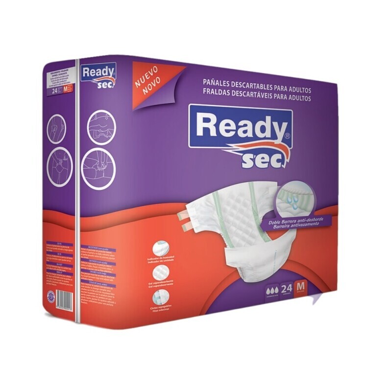 PAÑALES PARA ADULTO READYSEC TALLE M 24 U PAÑALES PARA ADULTO READYSEC TALLE M 24 U