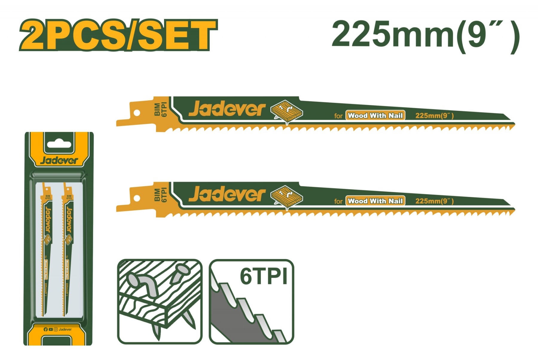 SIERRA SABLE HOJAX2 225MM MAD JADEVER 