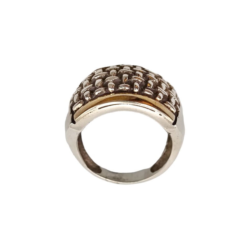 Anillo Calado-Plata y Oro-Sin Piedra-AN5044 sinpiedra