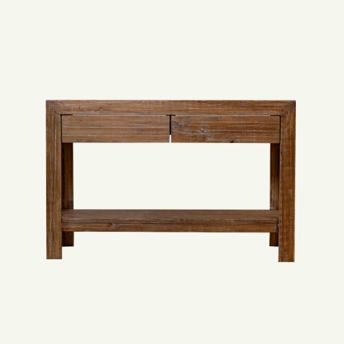 Consola rústica con dos cajones y estante 120x35x80h (por pedido) Consola rústica con dos cajones y estante 120x35x80h (por pedido)