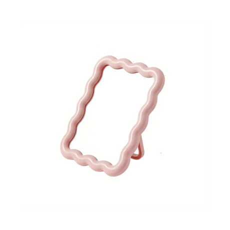 Espejo ondulado de escritorio con soporte Rosado