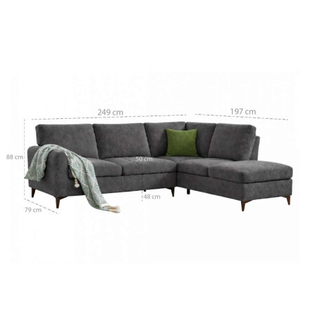 Sillon Esquinero Living Roma Gris