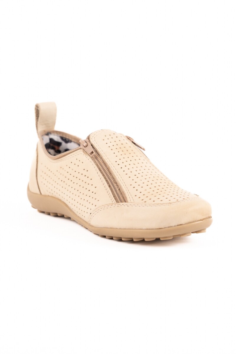 Zapato zipper calado Natural