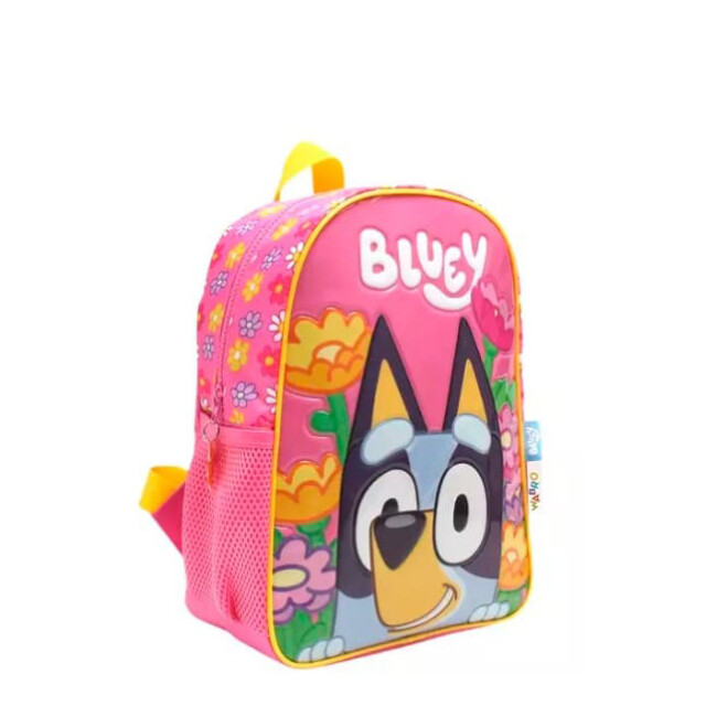 Mochila Bluey Flores 12" Fucsia - Amarillo