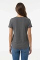 Camiseta m/c escote V lavada GRIS