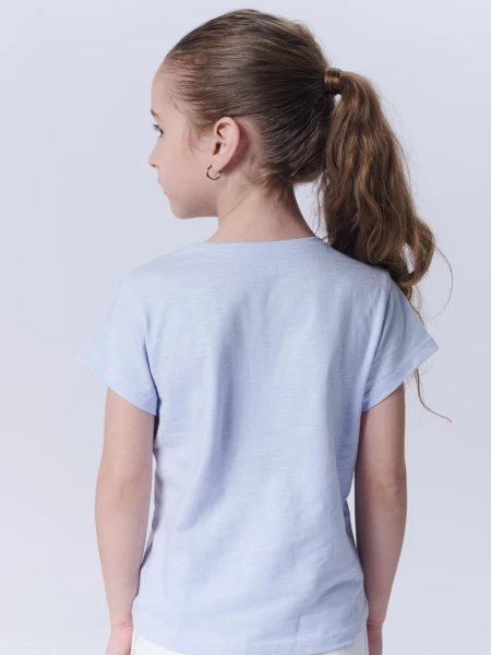 Remera manga corta slub estampa Lila