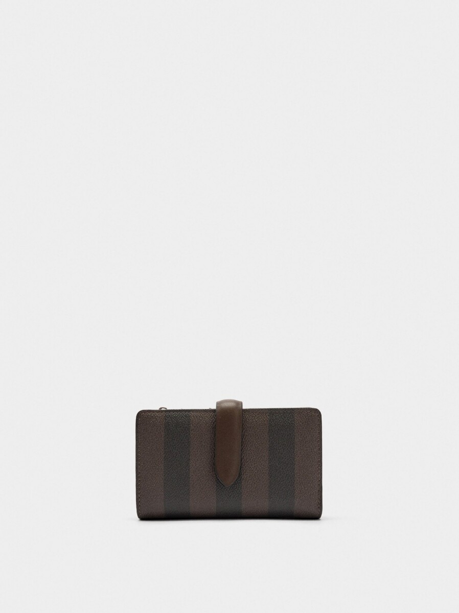 Cartera Con Rayas M - marron 