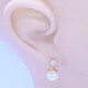 Caravanas oro 18 k con brillantes y perlas de cultivo. Caravanas oro 18 k con brillantes y perlas de cultivo.