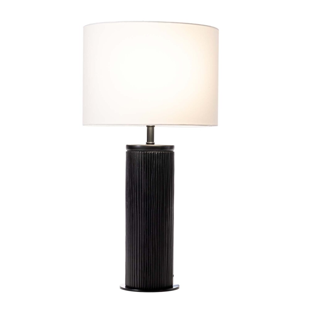 LAMPARA DE MESA MADERA NEGRO Q215