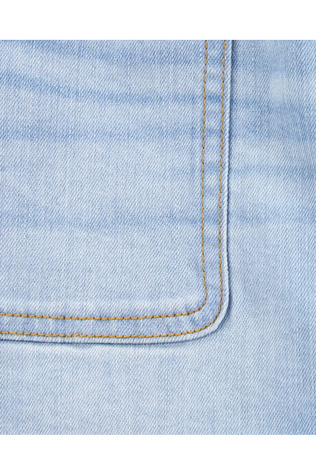 Pollera jean con cintura elástica Sin color