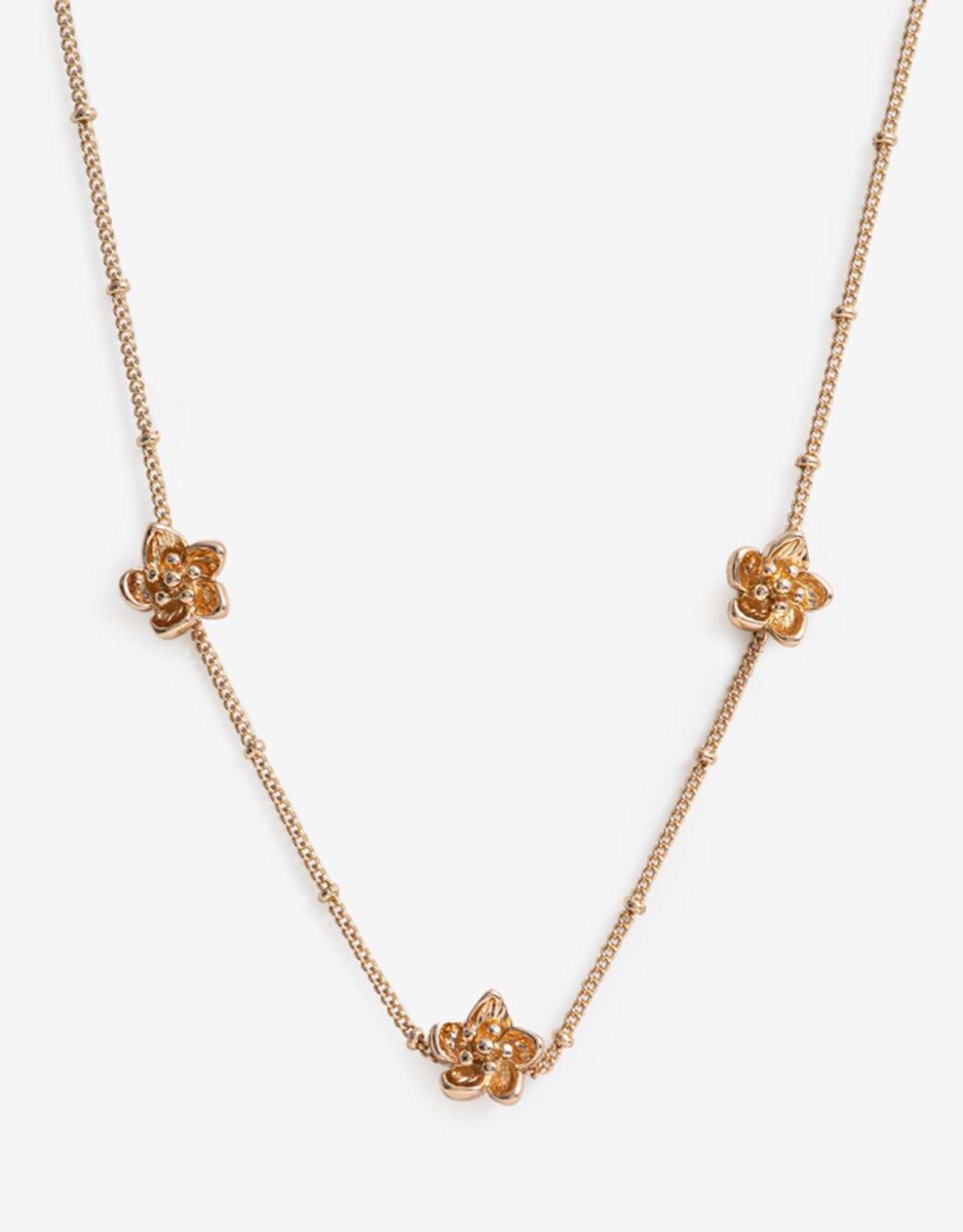 Collar Corto Metal Bañado En Oro - Dorado 